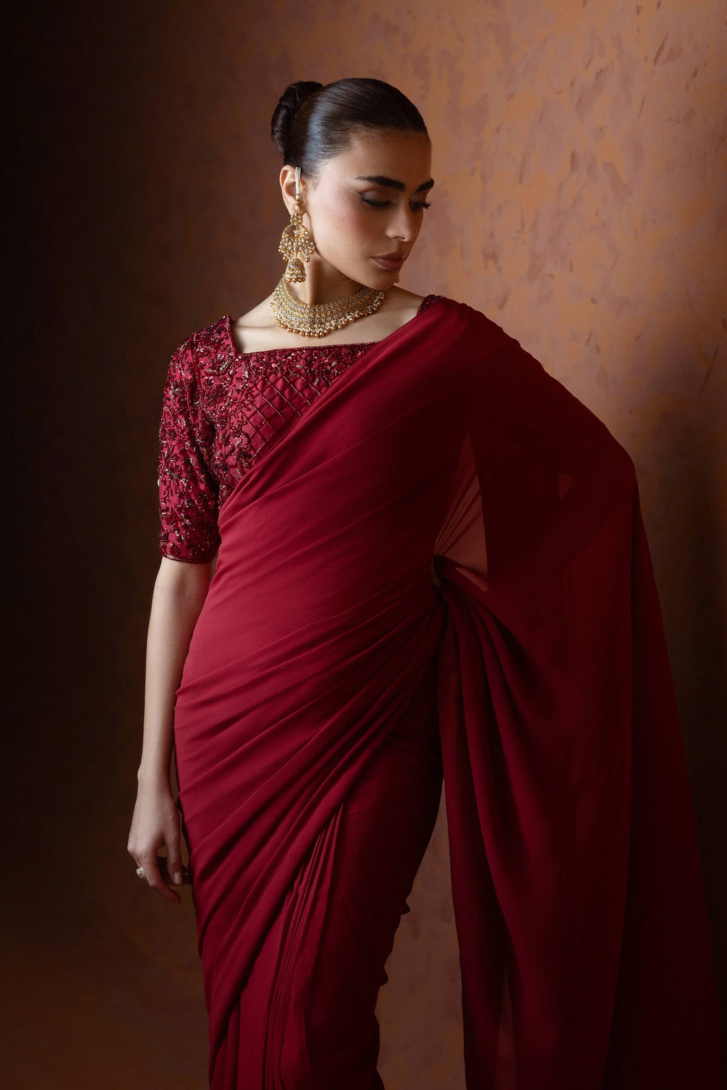 Elara Red Saree