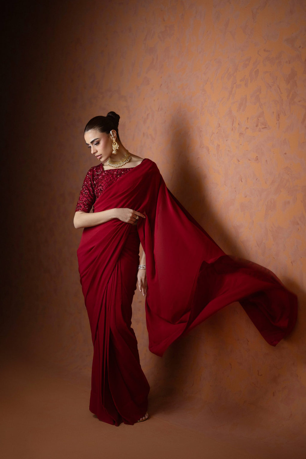Elara Red Saree