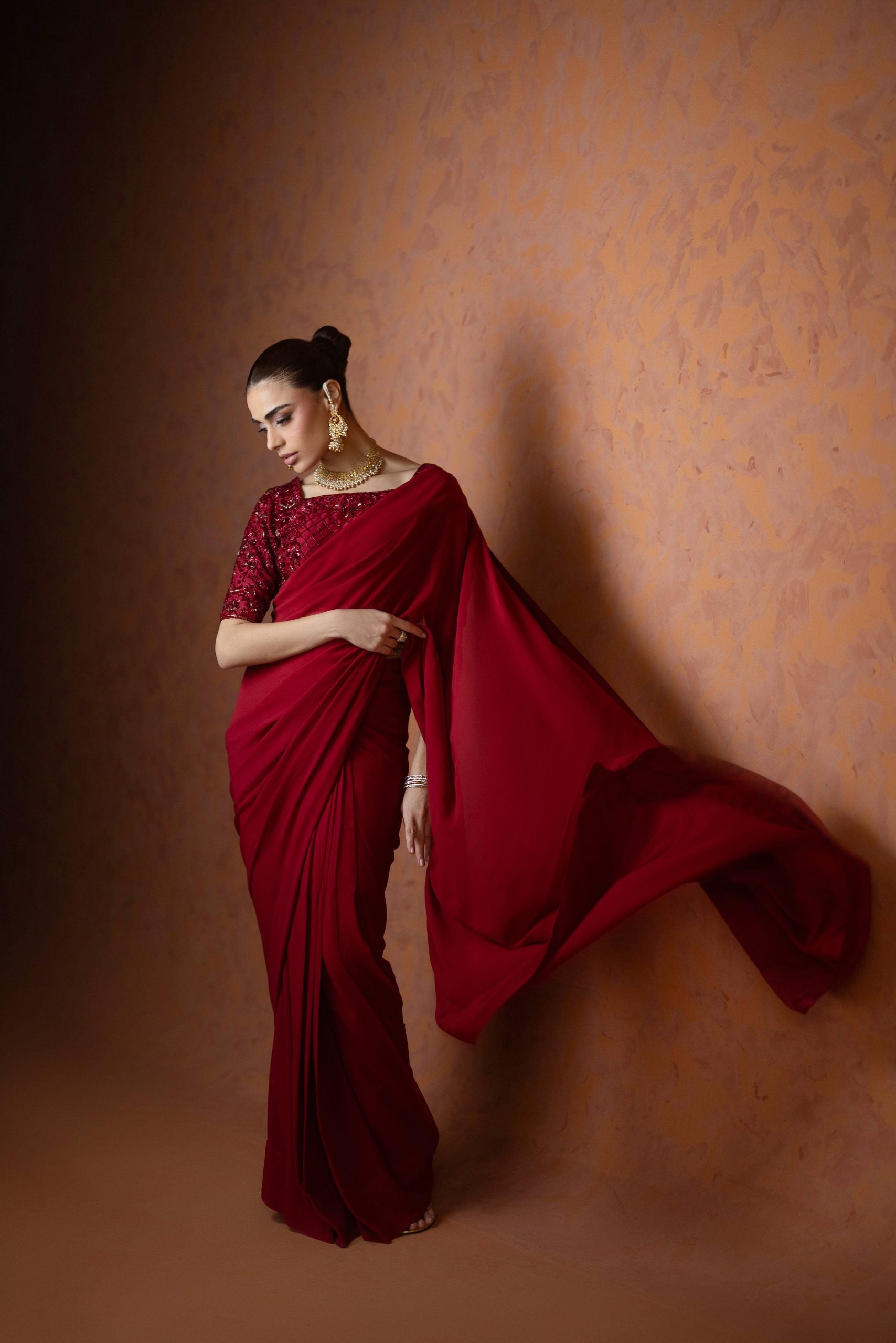 Elara Red Saree